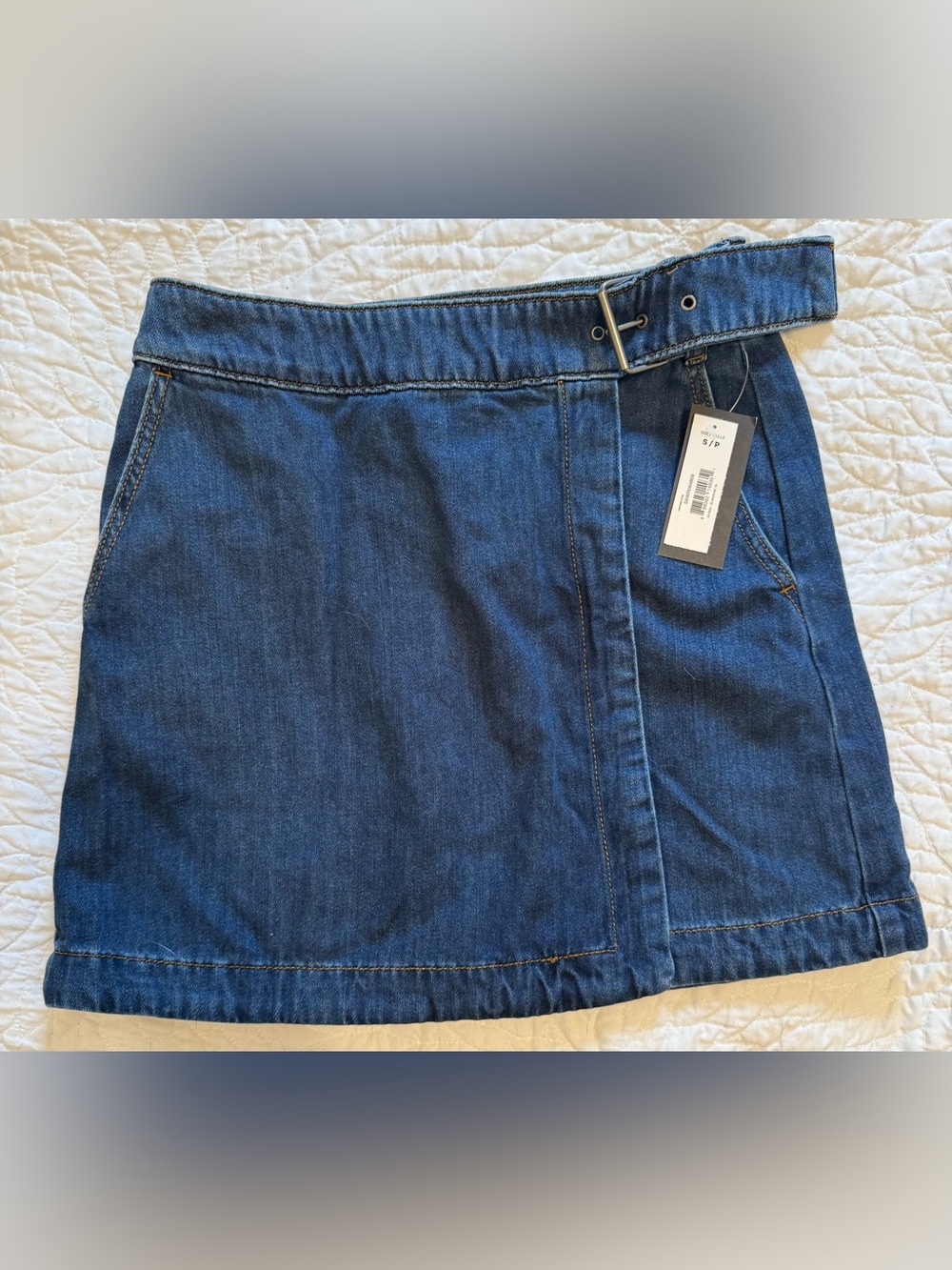 Joe Fresh Blue Denim Wrap Mini Skirt with Belt